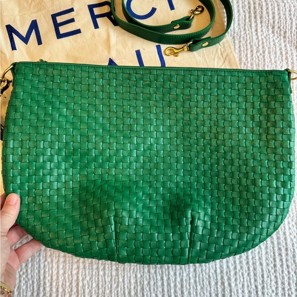 Clare V Grass Green Woven Moyen Bag - Picture 3 of 5
